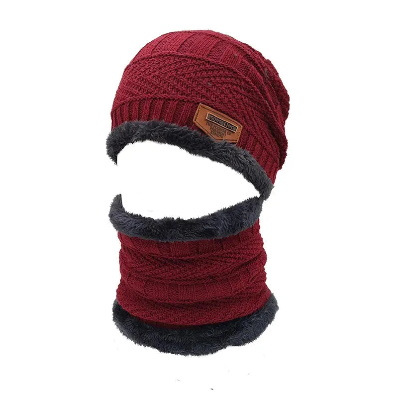 Winter Knit Beanie Hat & Neck Warmer Set for Men and Women – Fleece Lined Thermal Warm Set