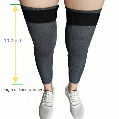 Winter Thermal Knee Warmers for Men & Women (Pair)– Soft Fleece-Lined Leg Warmers for Arthritis,  Cold Protection