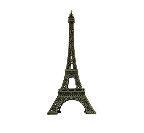 7-inch Eiffel Tower Statue Decor – Bronze Alloy Metal Paris Souvenir For Home, Office & Events