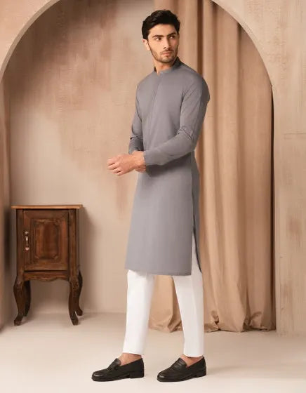 BEIGE RAW SILK SPECIAL KURTA