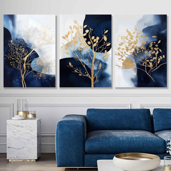 Set Of 3pcs Flower Metal Art Wall Frame For Home And Office Decor  8 X 11 Inches - Home Decor